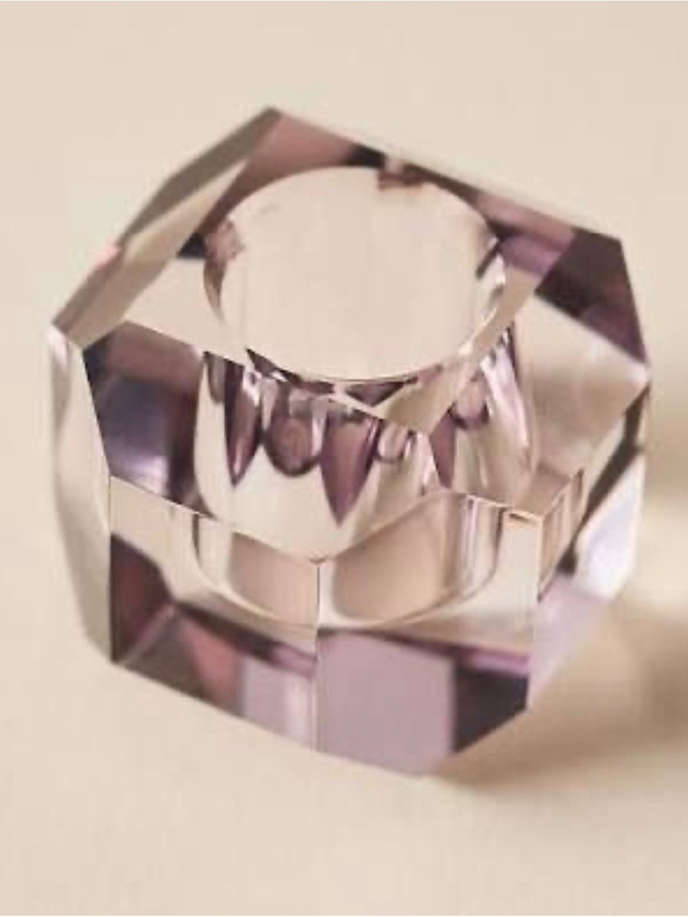 Anthropologie Faceted Hexagon Votive Holder - Light Purple